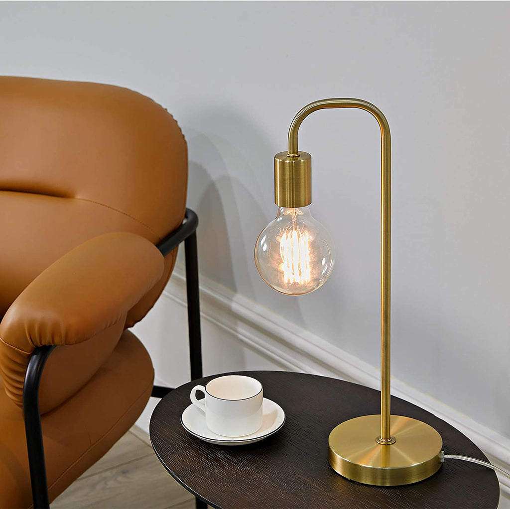 67433 Holden 18" Table Lamp, Matte Brass, Modern, Night Stand, Bedroom Décor, Living Room, Bedside Light