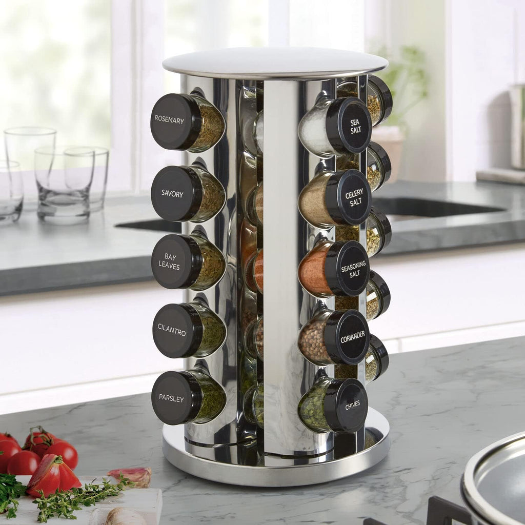 20-Jar Revolving Spice Rack with Free Refills