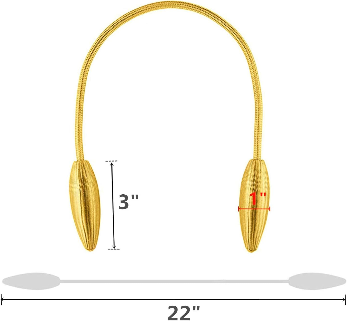 2-Pack Curtain Holdbacks Decorative Gold