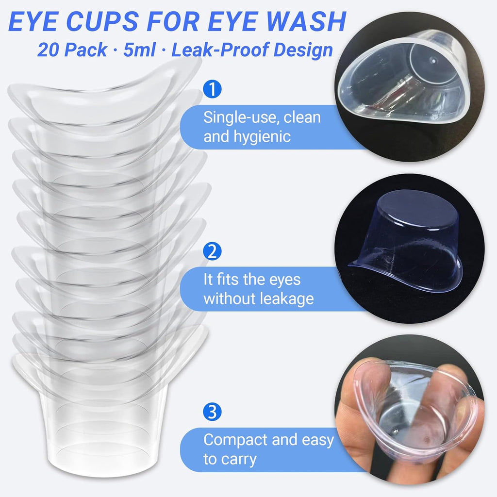 20-Pack 5ml Disposable Eye Wash Cups