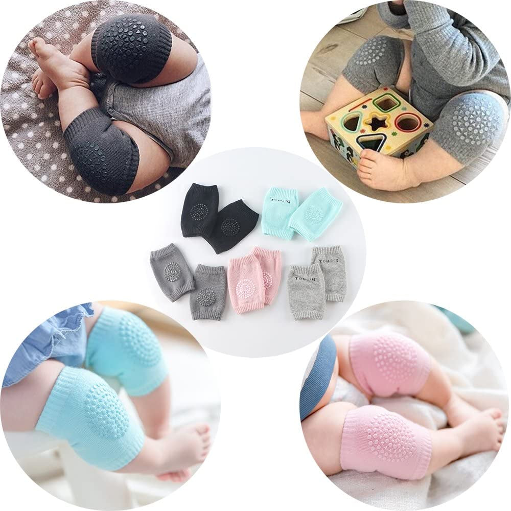 Baby Crawling Anti-Slip Knee Pads,Unisex Baby Toddlers Kneepads 5 Pairs