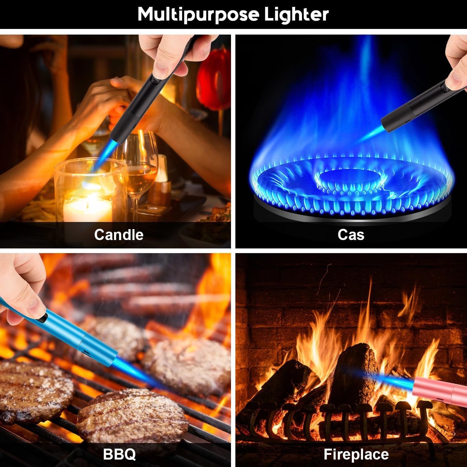 2-Pack Refillable Butane Torch Lighters