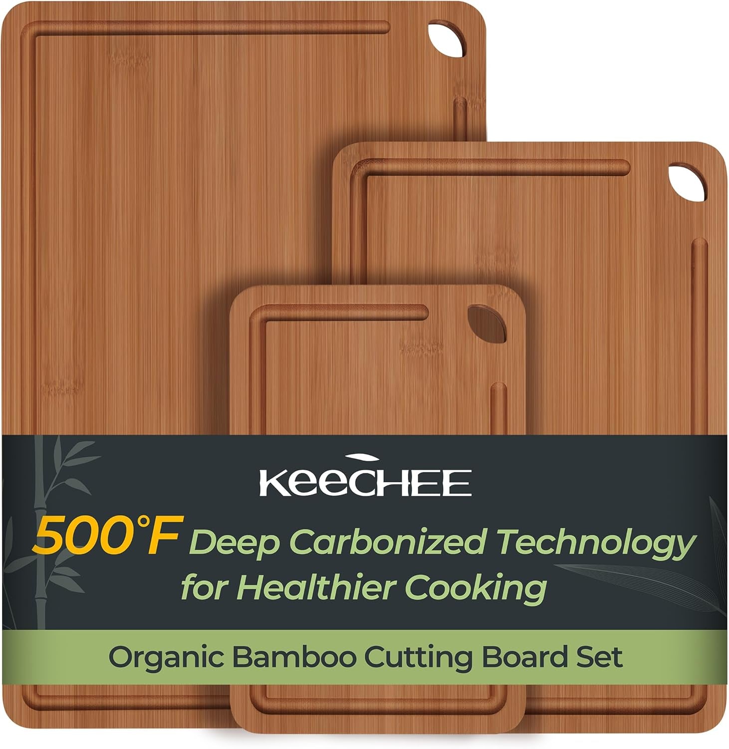 Bamboo Cutting Board with Juice Groove & Handles