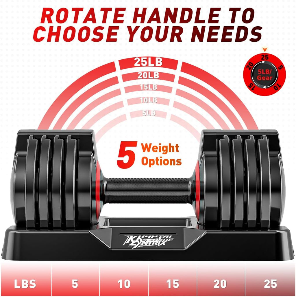 Adjustable Dumbbell Set – 25/55 lbs