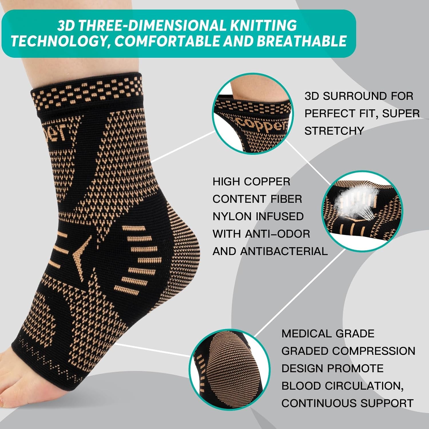 Copper Infused Ankle Brace – Pain Relief Support