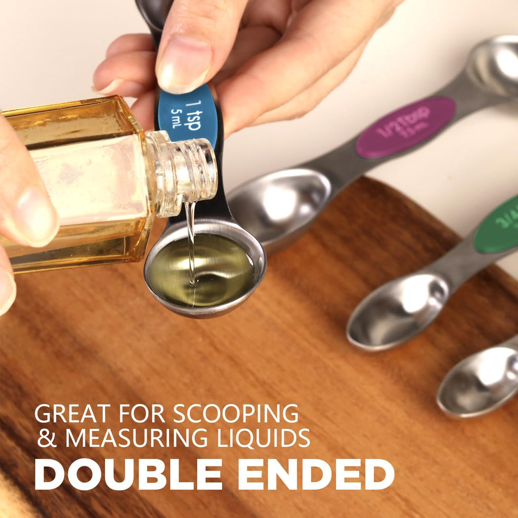 8-Piece Stainless Steel Magnetic Measuring Spoons