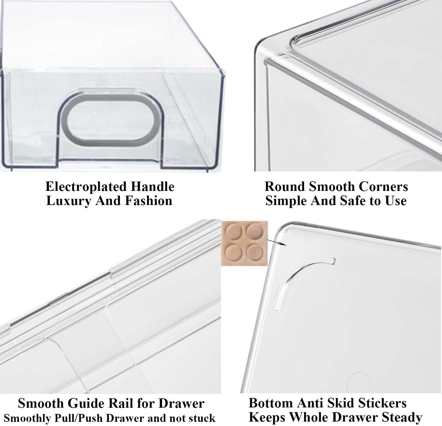 6-Piece Stackable Refrigerator Organizer Bins