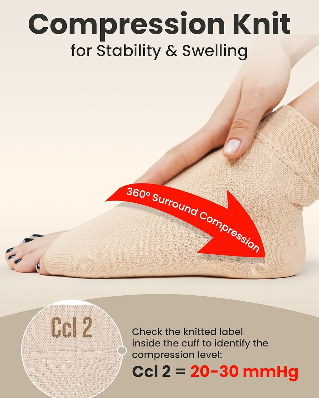 Ankle Compression Sleeve – 1 Pair Support