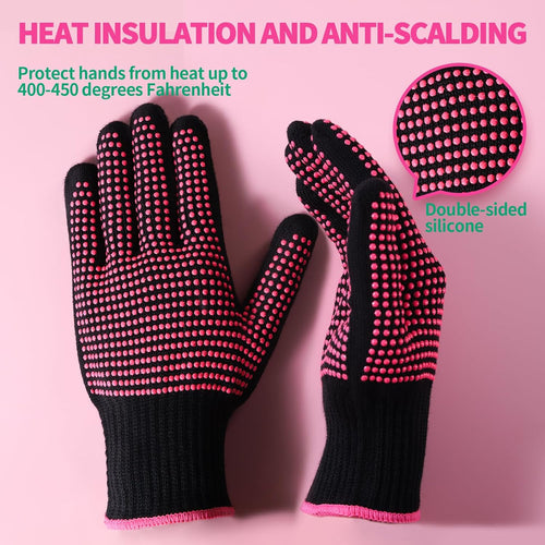 2-Piece Heat-Resistant Gloves for Hair Styling