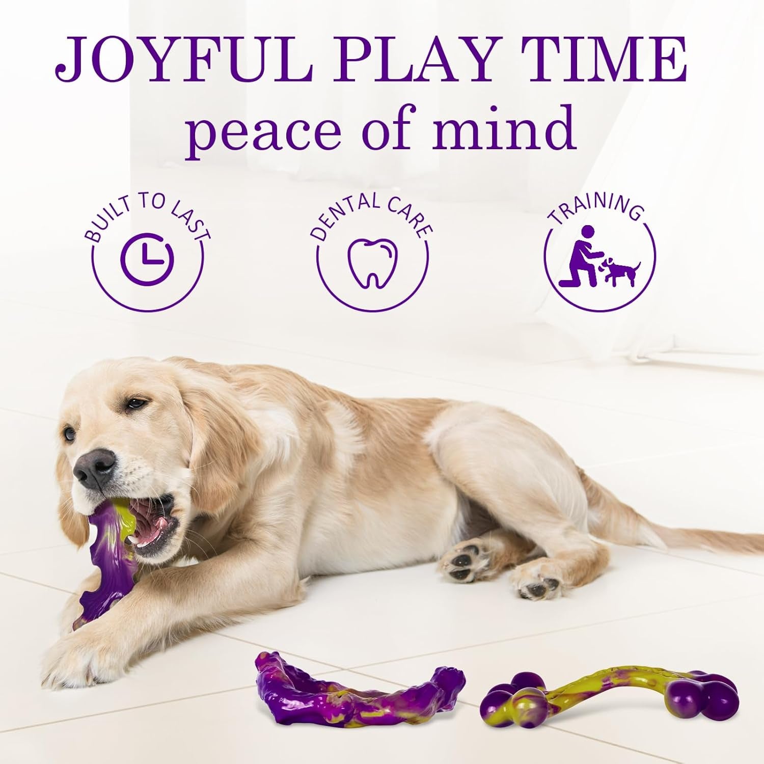 3-Pack Indestructible Dog Chew Toys – Bacon