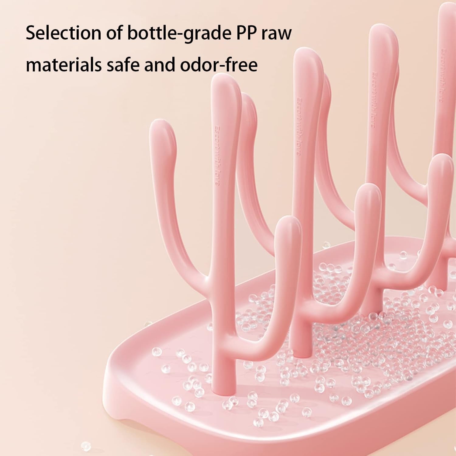 Pink Baby Bottle Drying Rack, Portable Bottle Holder for Baby Accessories