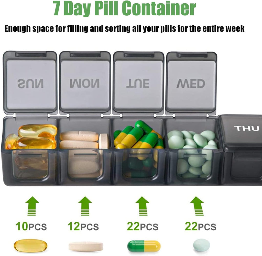 2-Pack Weekly Pill Organizer – AM/PM Compartments