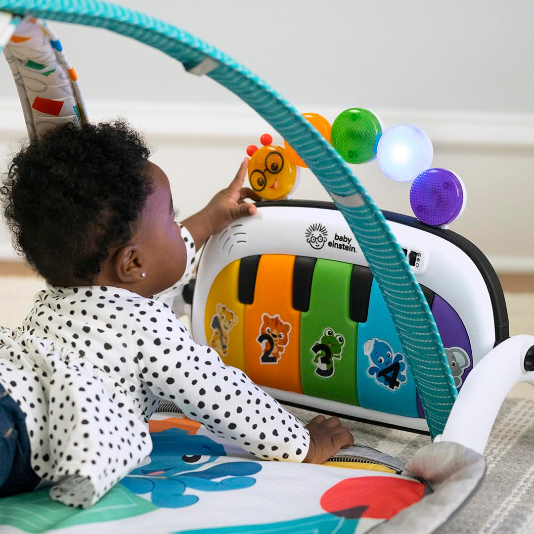4-In-1 Kickin' Tunes Music and Language Play Gym and Piano Tummy Time Activity Mat
