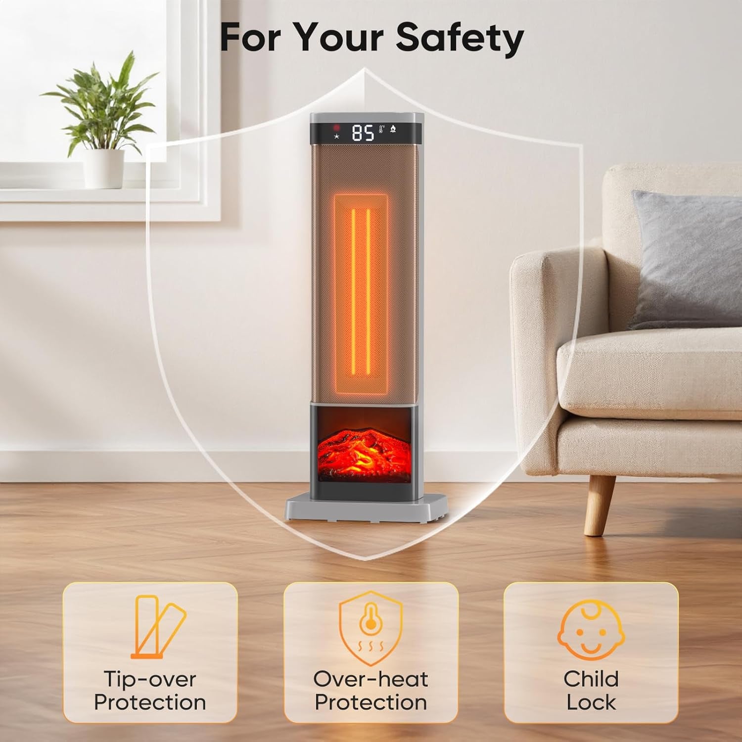 Portable Space Heater 24" Indoor with Remote