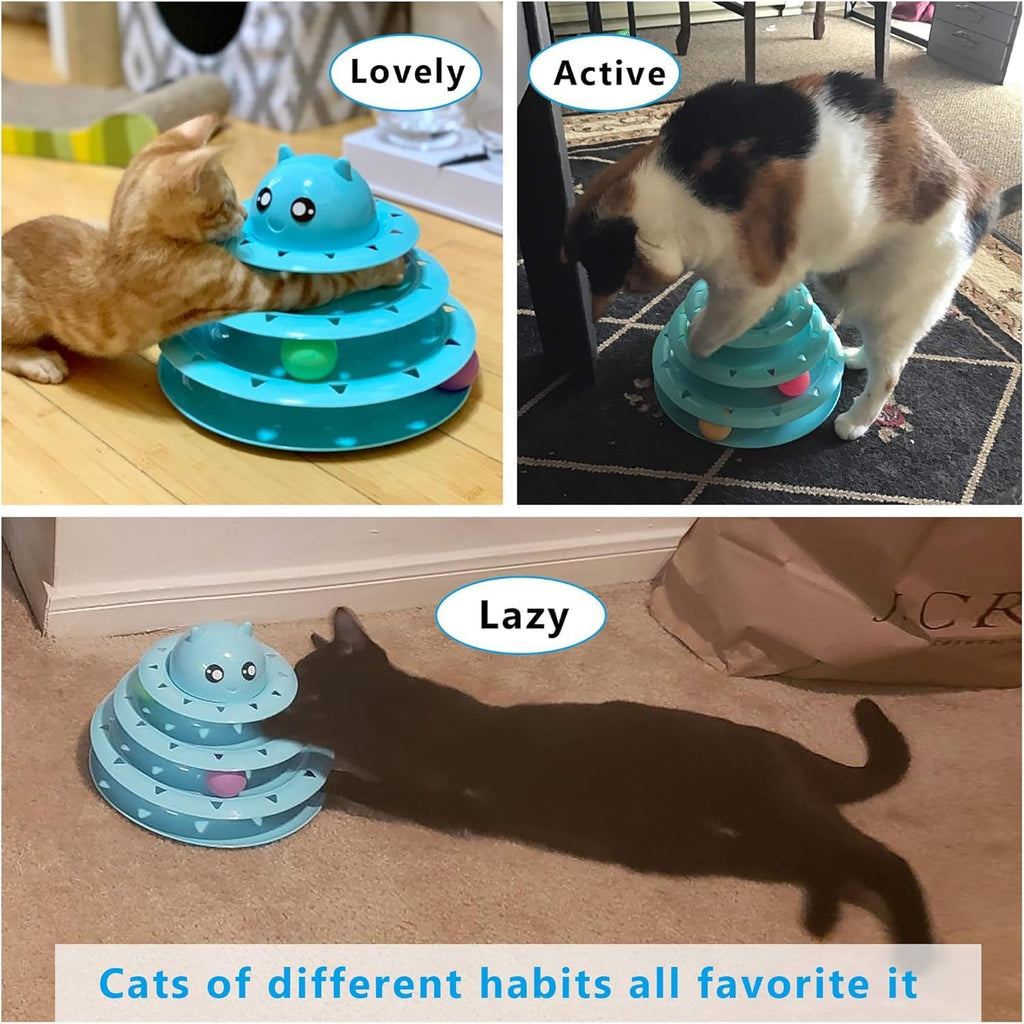 3-Level Cat Toy Roller with Balls