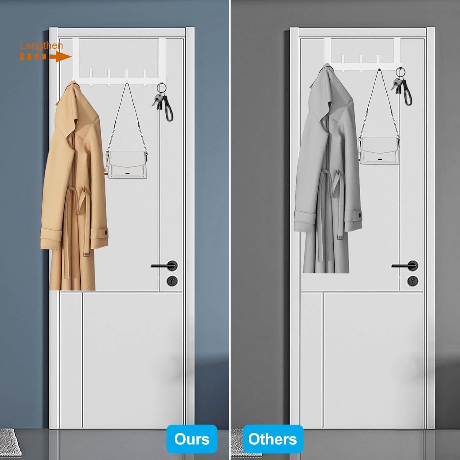 Over-the-Door Hooks 12-Hook White Hanger