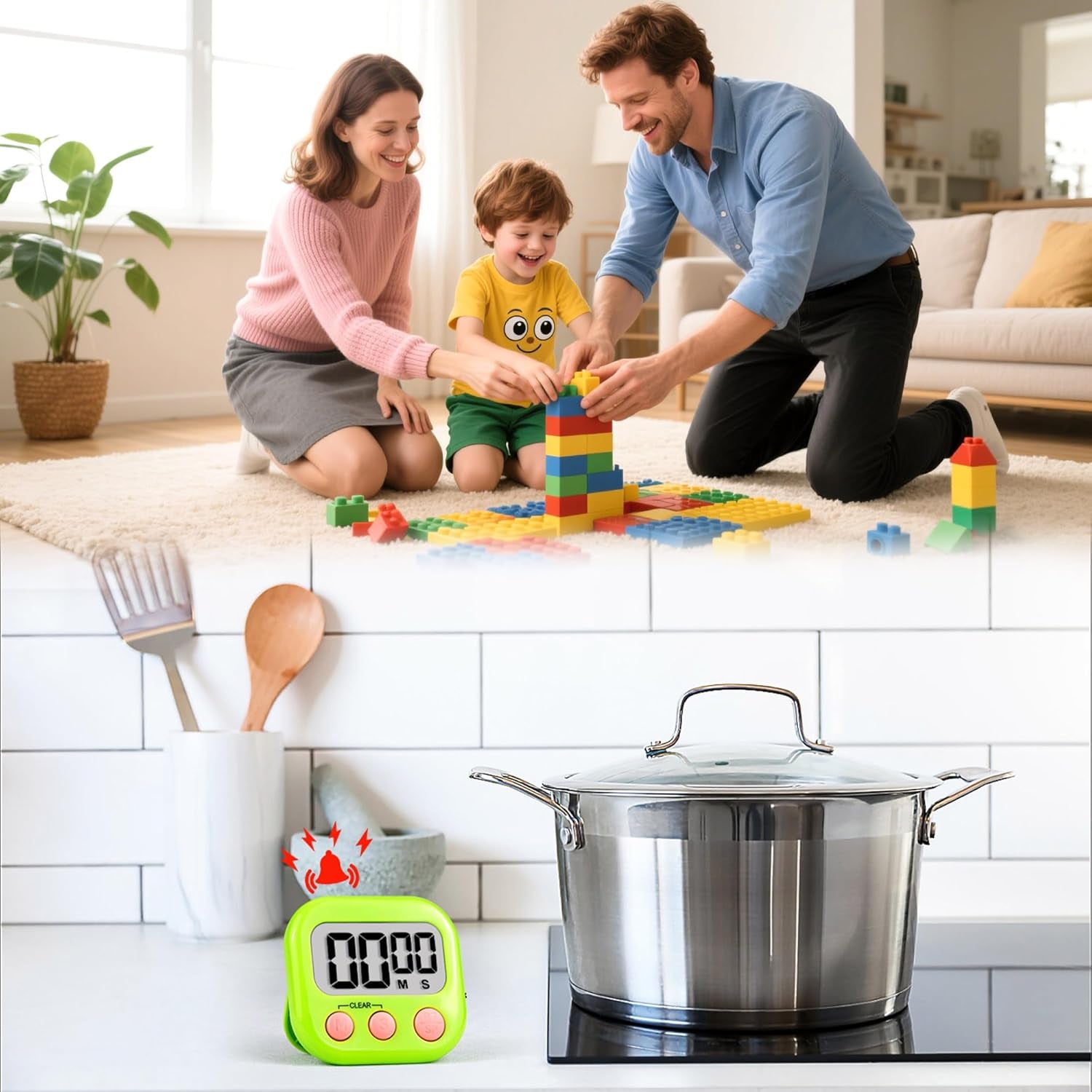 Magnetic Digital Timer for Kids & Classroom, 2 Pack