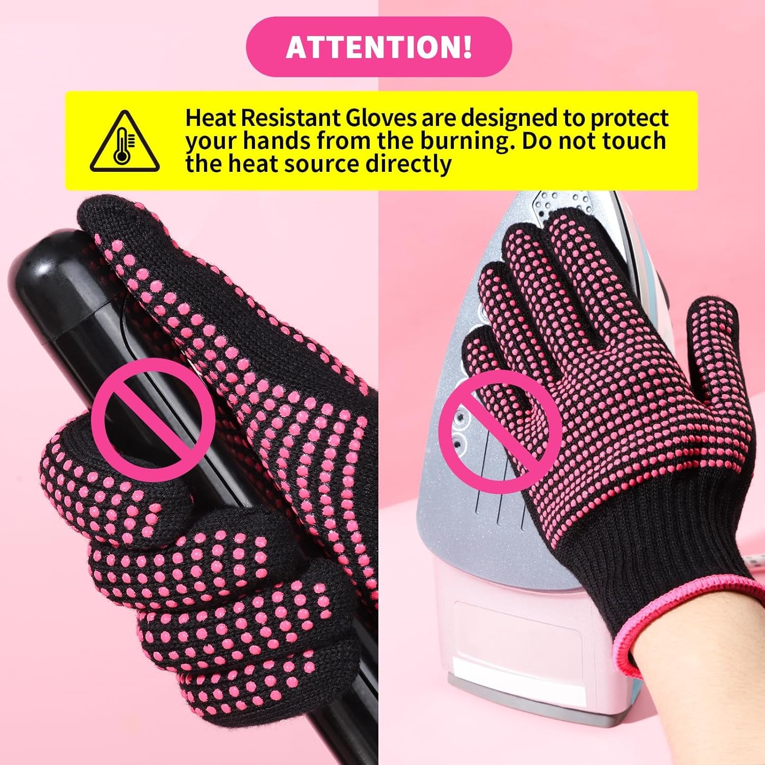 2-Piece Heat-Resistant Gloves for Hair Styling