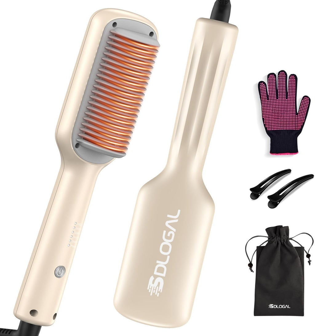 Hair Straightener Brush – 5 Temps, Travel