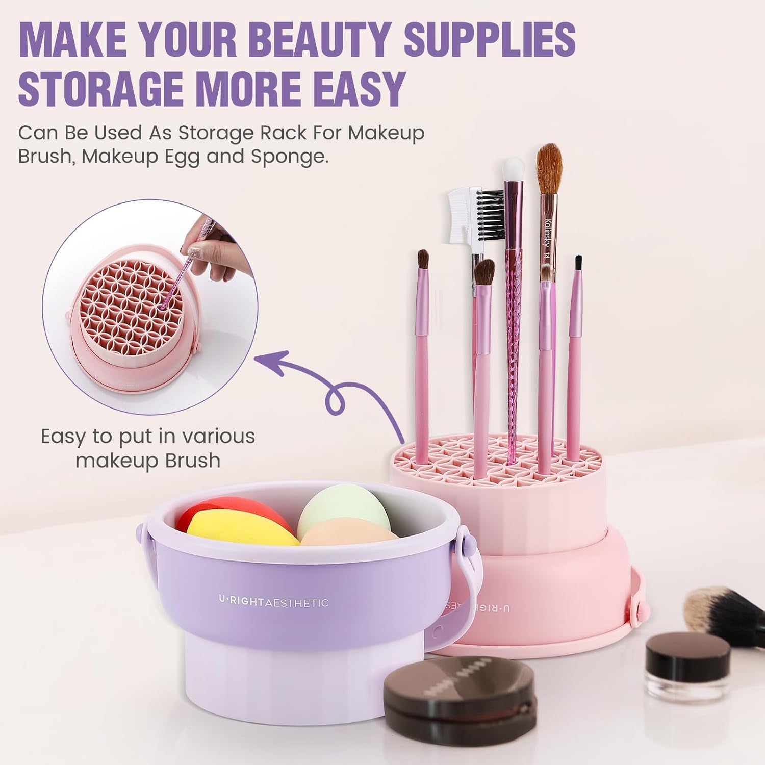 3-in-1 Silicone Makeup Brush Cleaner