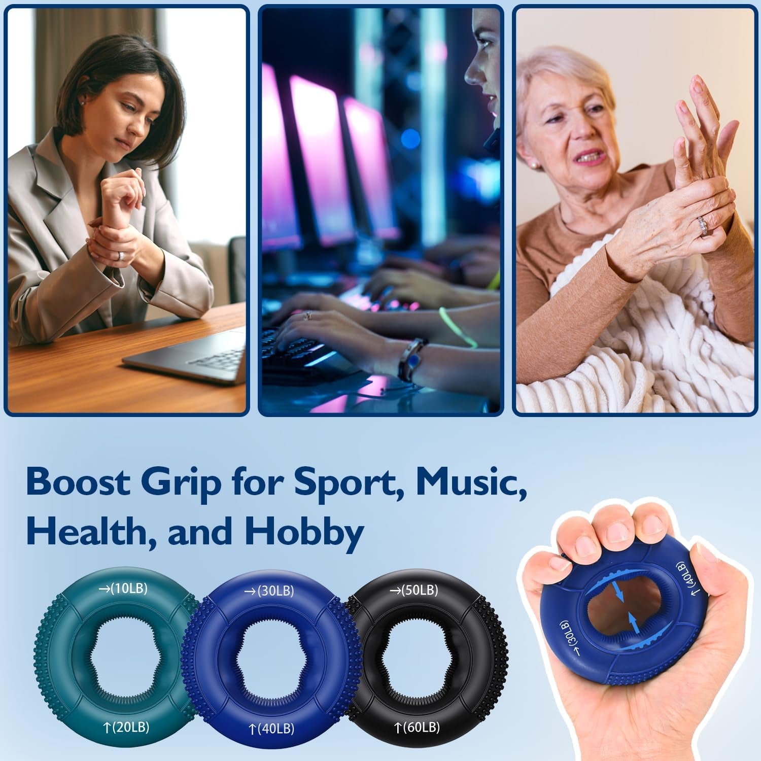 9-Piece Grip Strength Trainer Kit – Hand & Forearm