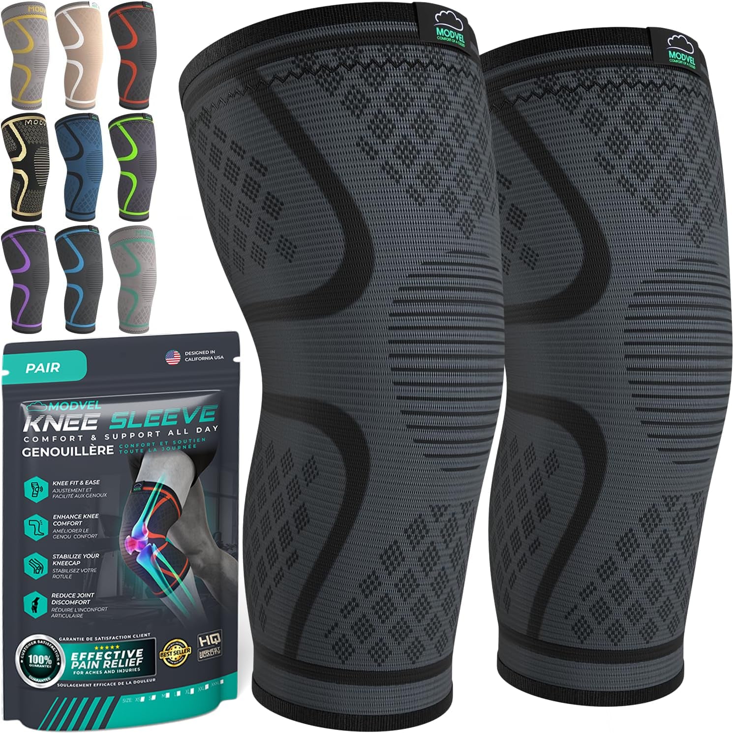 2-Pack Compression Knee Brace – Pain Relief Support