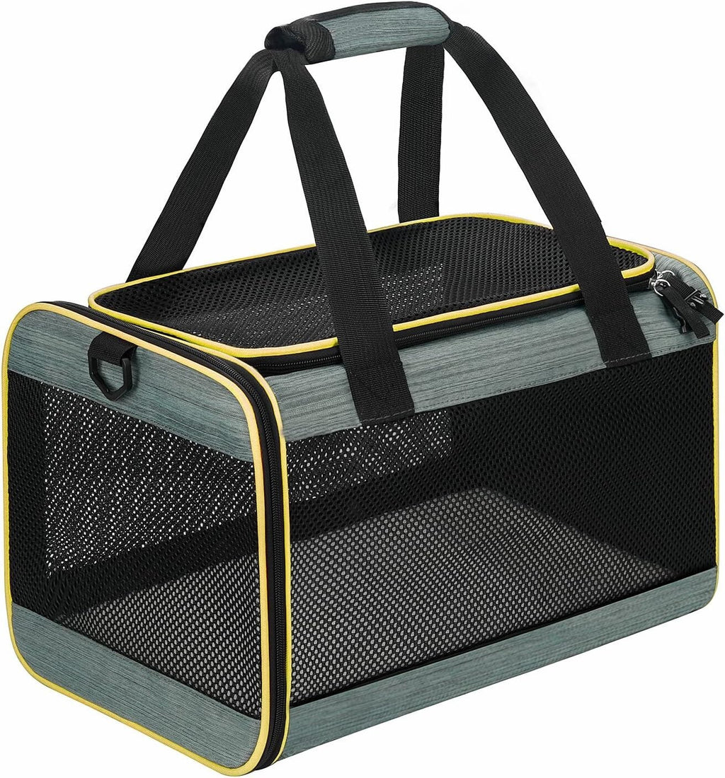 Large Size Soft-Sided Mesh Travel Pet Carrier Airline Approved up to 25 Pounds