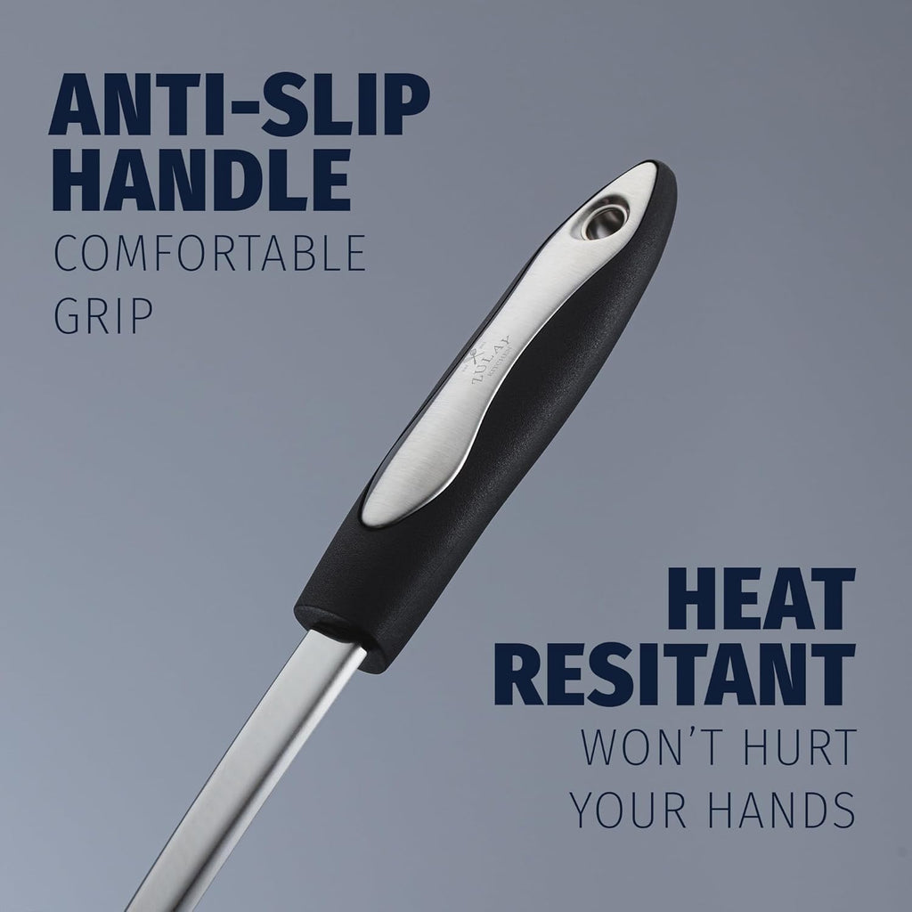 12" Stainless Steel Soup Ladle with Silicone Handle