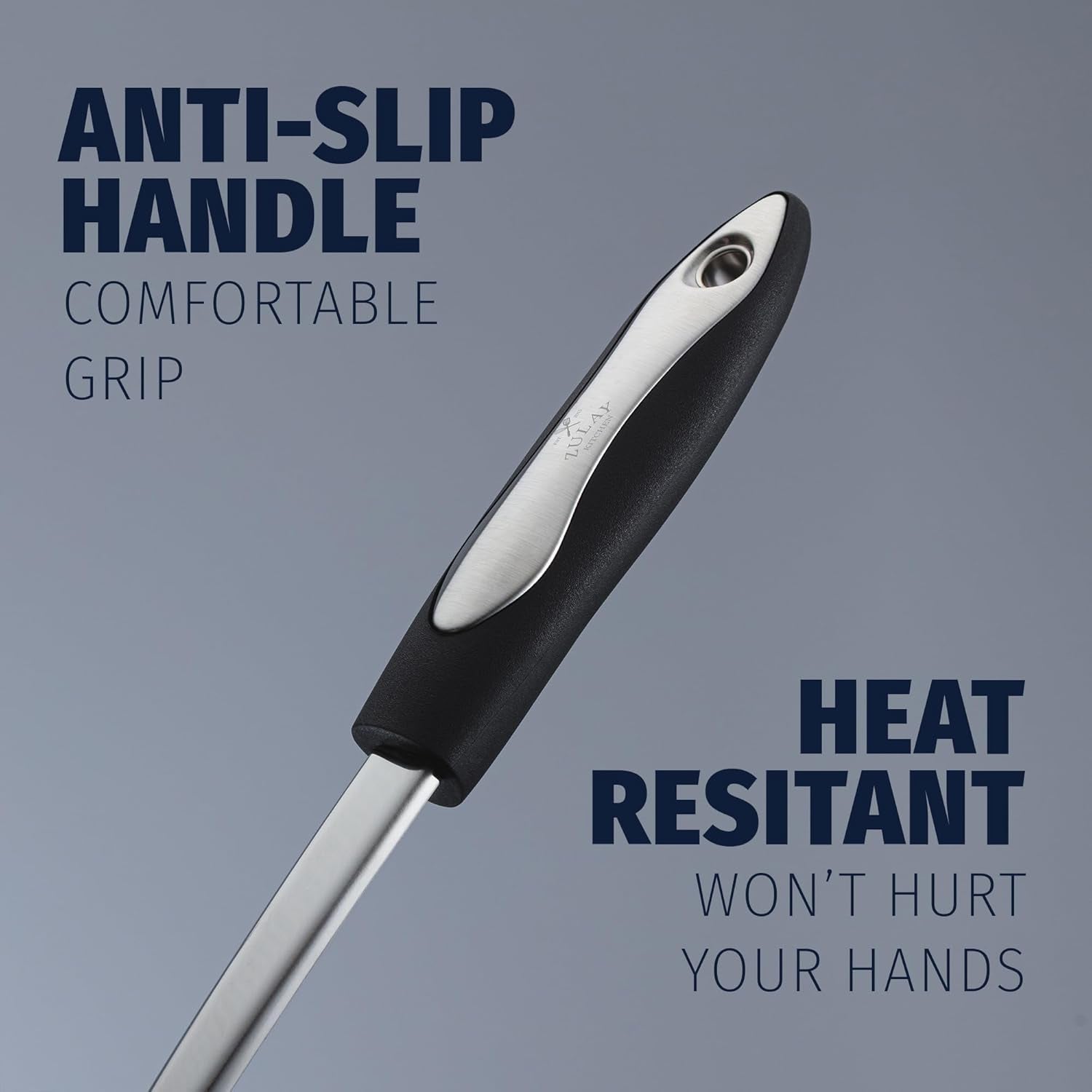 12" Stainless Steel Soup Ladle with Silicone Handle