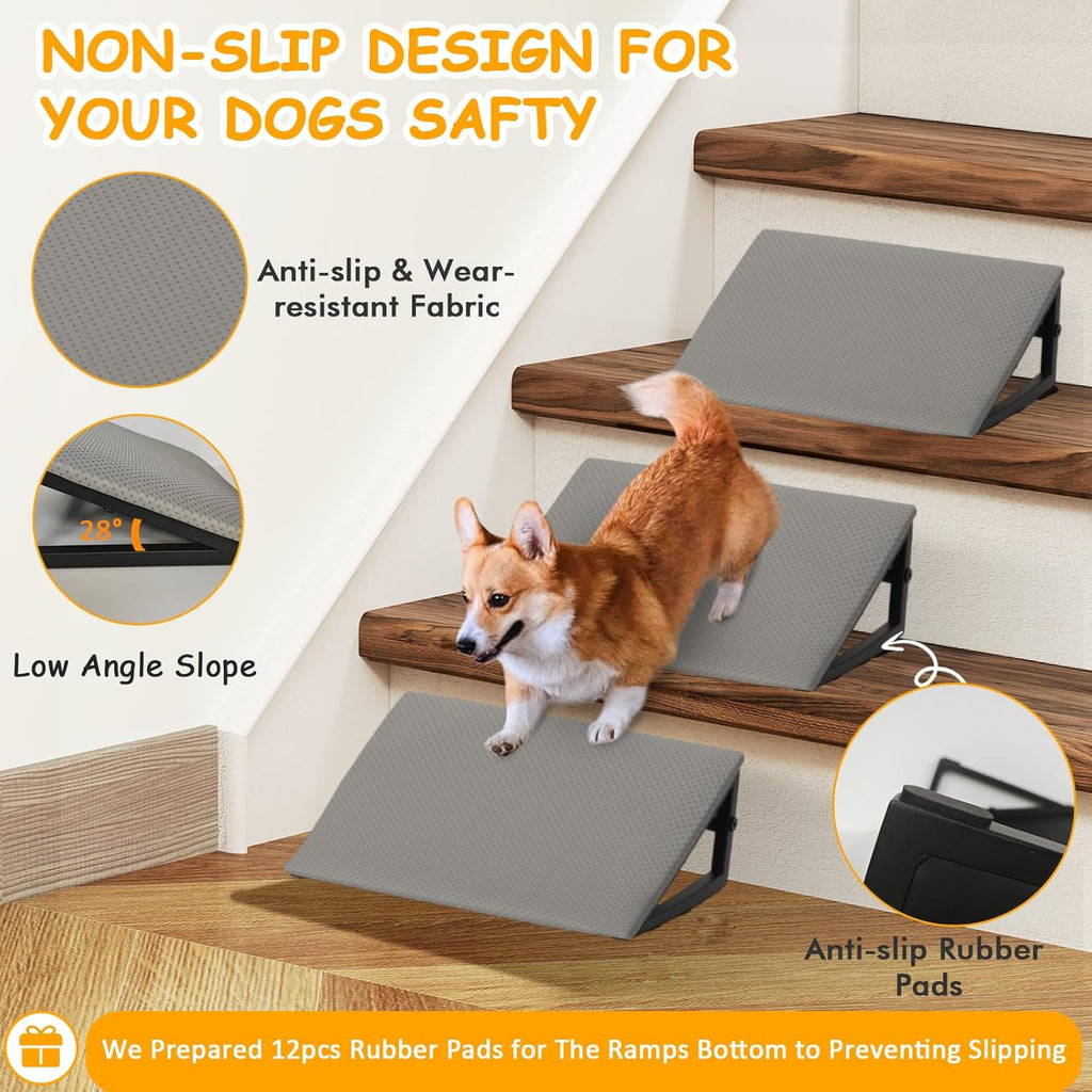 3-Pack Non-Slip Dog Ramp Stairs for Pets
