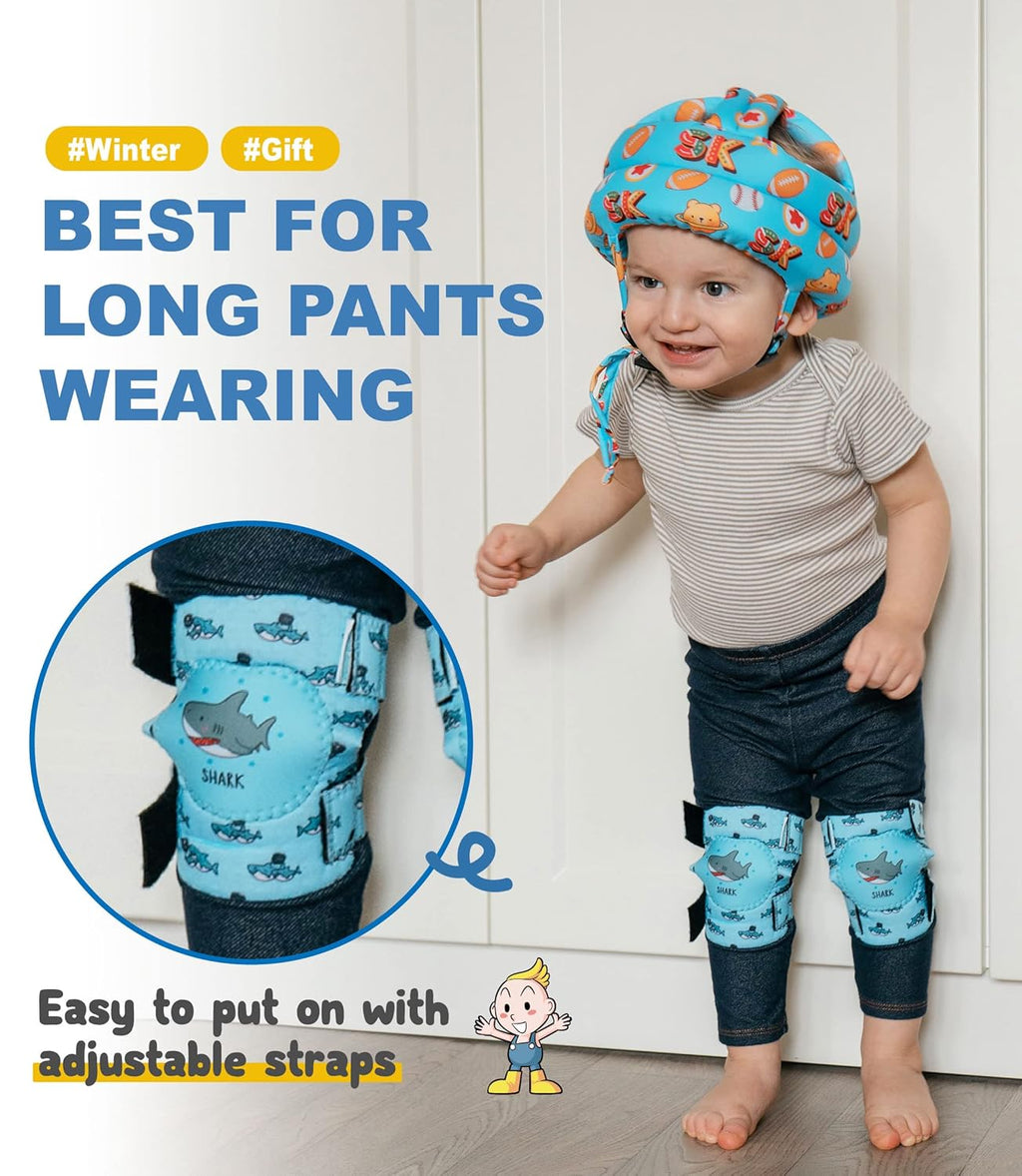 Baby Crawling Knee Pads (2 Pairs), Rodilleras Para Bebe - Comfortable Knee Protector for Toddler, Infant, Girl, Boy, Crawler