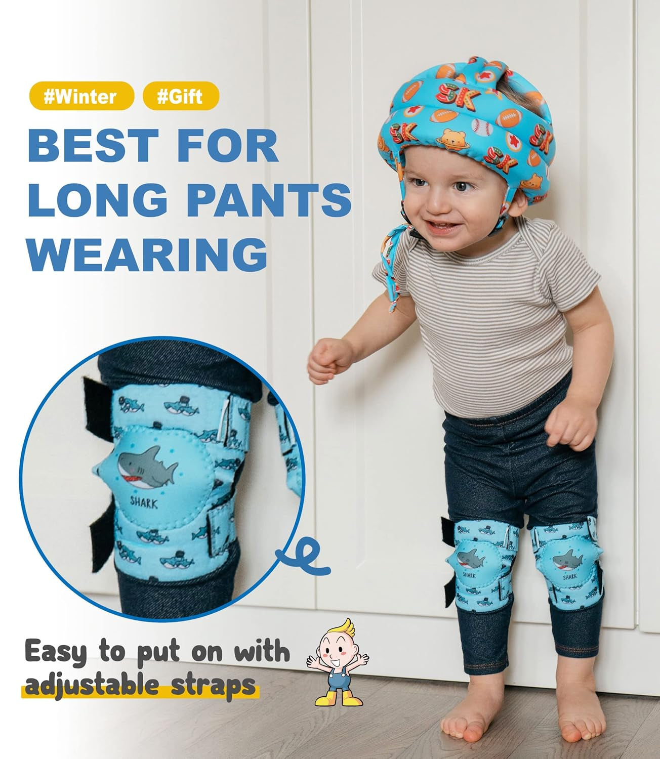 Baby Crawling Knee Pads (2 Pairs), Rodilleras Para Bebe - Comfortable Knee Protector for Toddler, Infant, Girl, Boy, Crawler