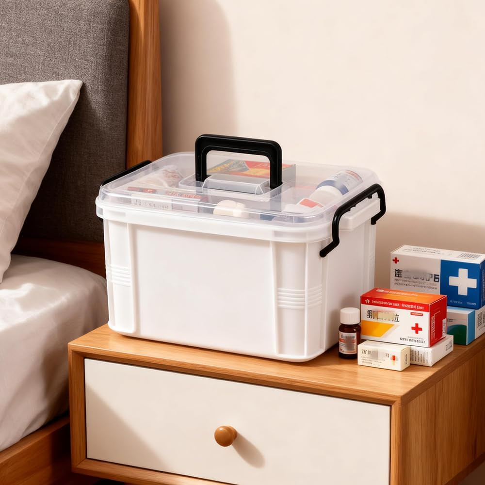 15Qt White Medicine Organizer Storage Box