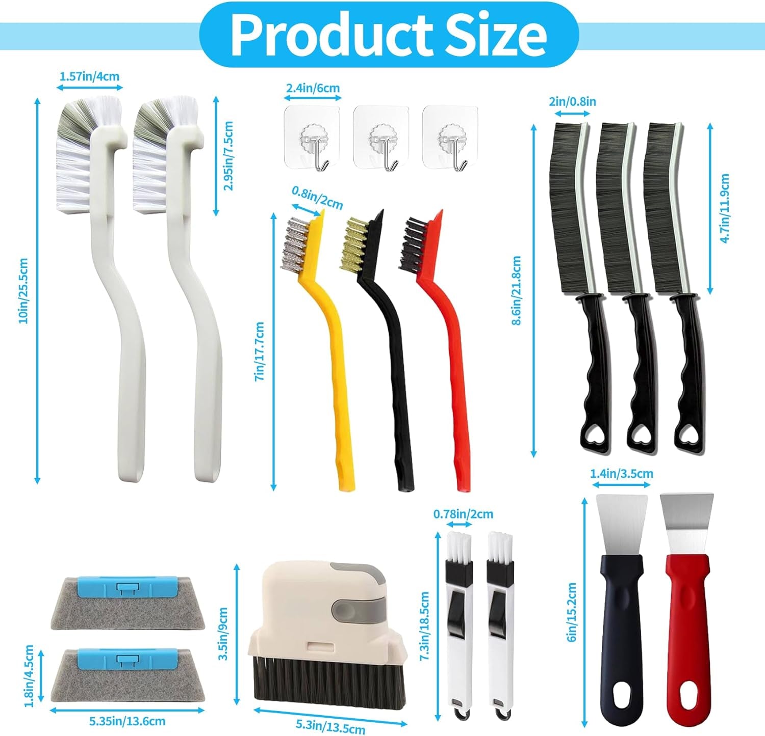 18-Piece Crevice Cleaning Brush Set