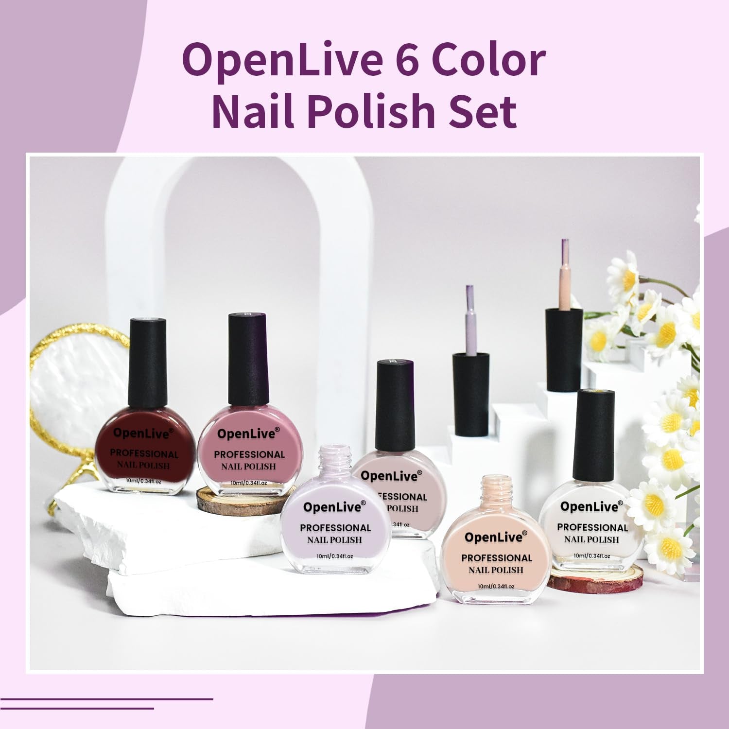 10ml Nude Pink Nail Polish Set – 6 Colors