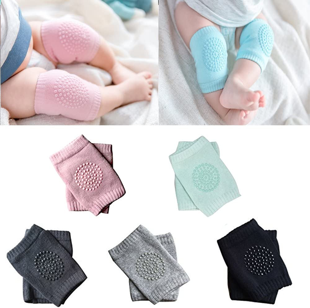 Baby Crawling Anti-Slip Knee Pads,Unisex Baby Toddlers Kneepads 5 Pairs