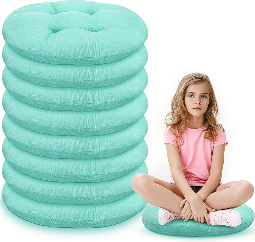 8-Pack 16" Round Floor Cushions – Mint Green