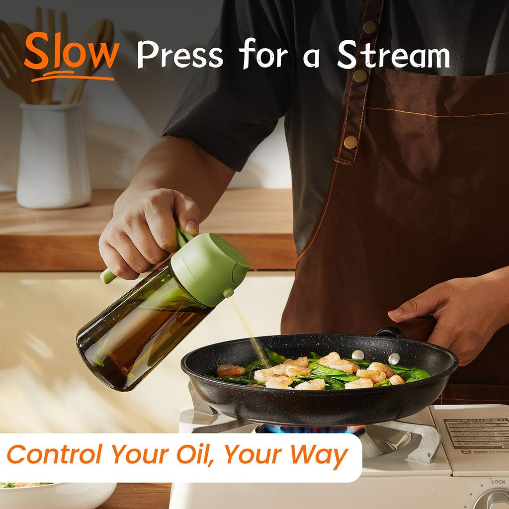 16oz Olive Oil Dispenser & Sprayer Bottle