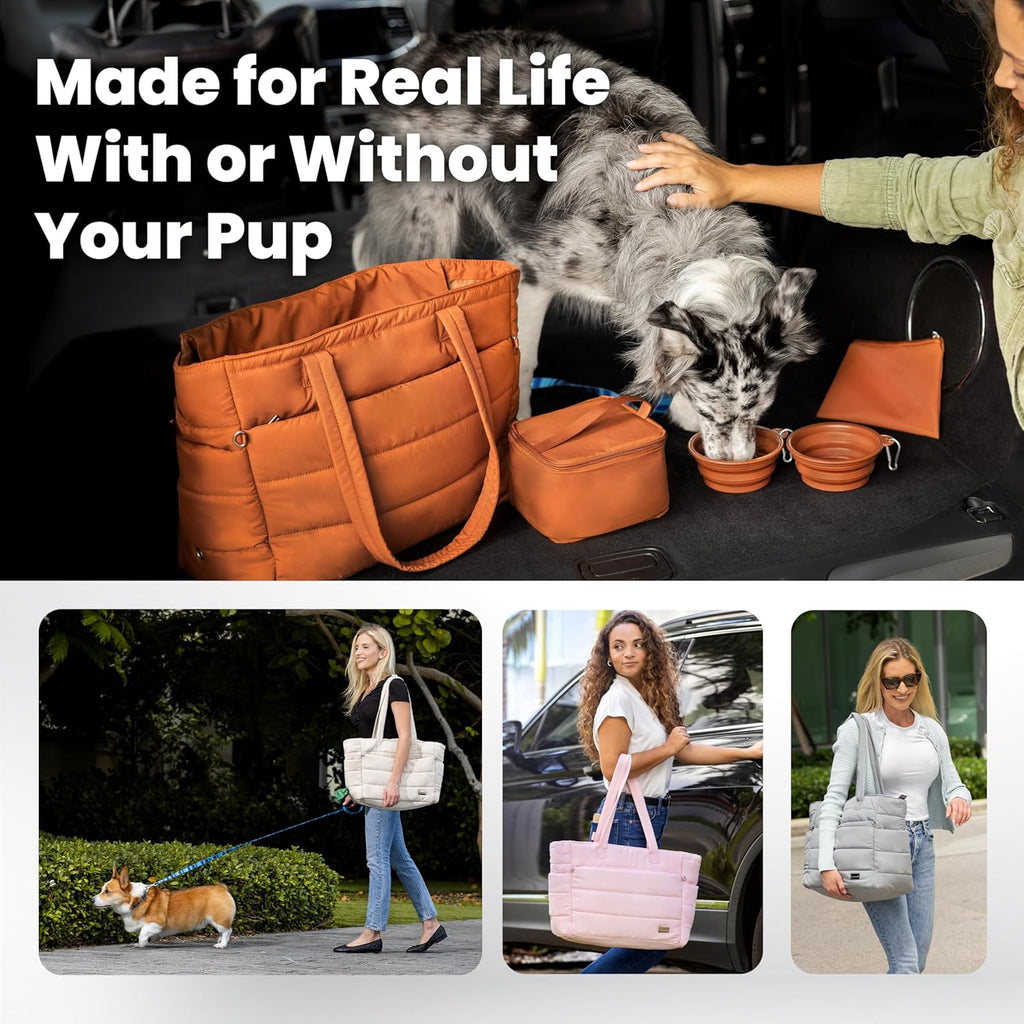 Puffer Dog Travel Bag – Pet Mom Tote