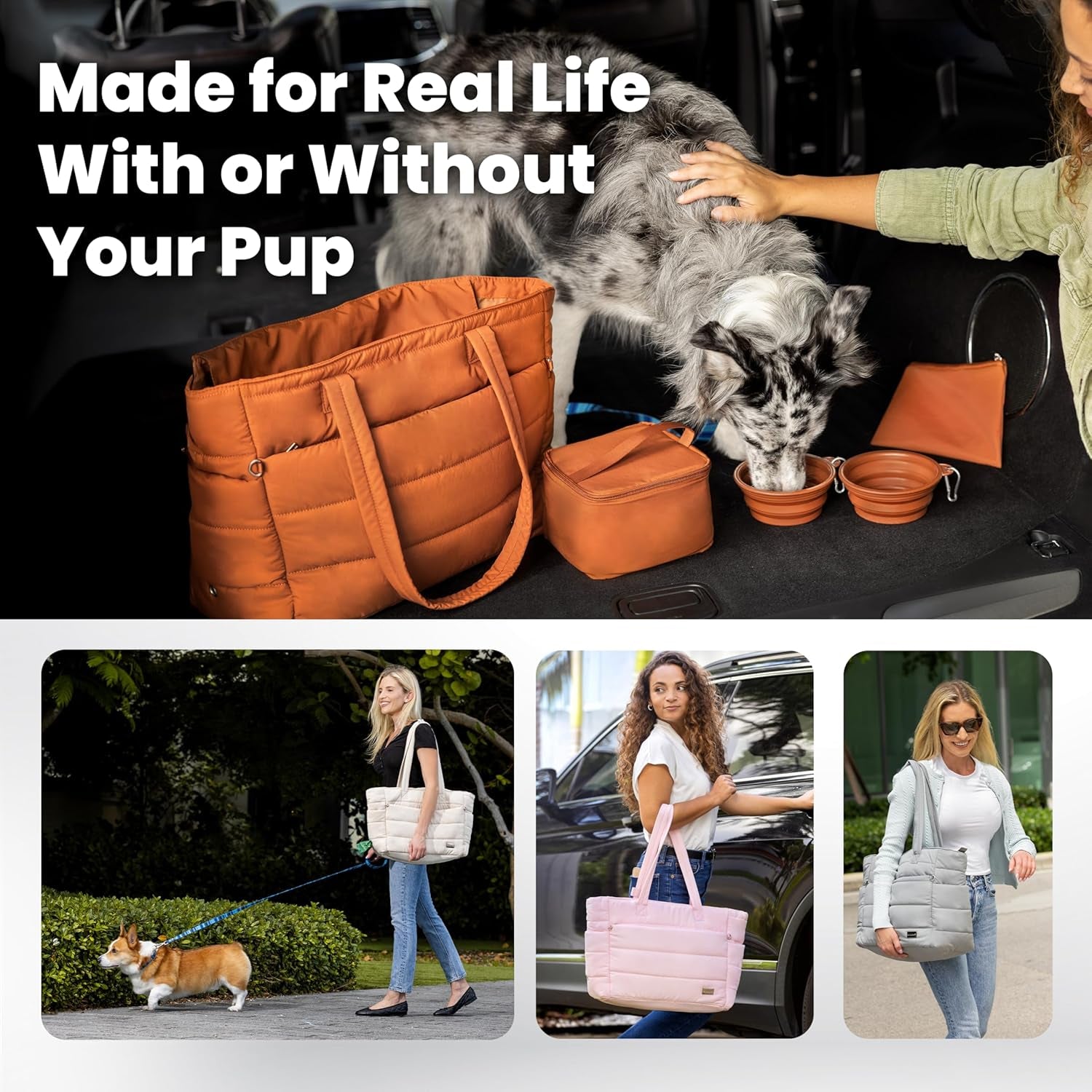 Puffer Dog Travel Bag – Pet Mom Tote