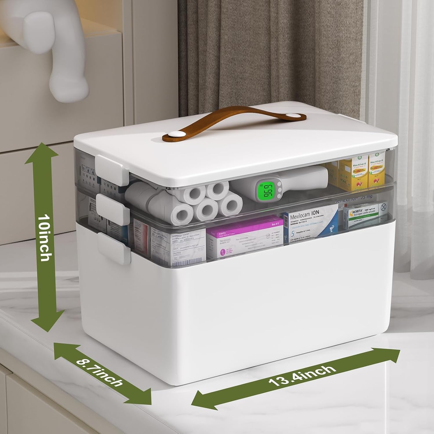 3-Tier Portable Medicine Storage Box Cabinet