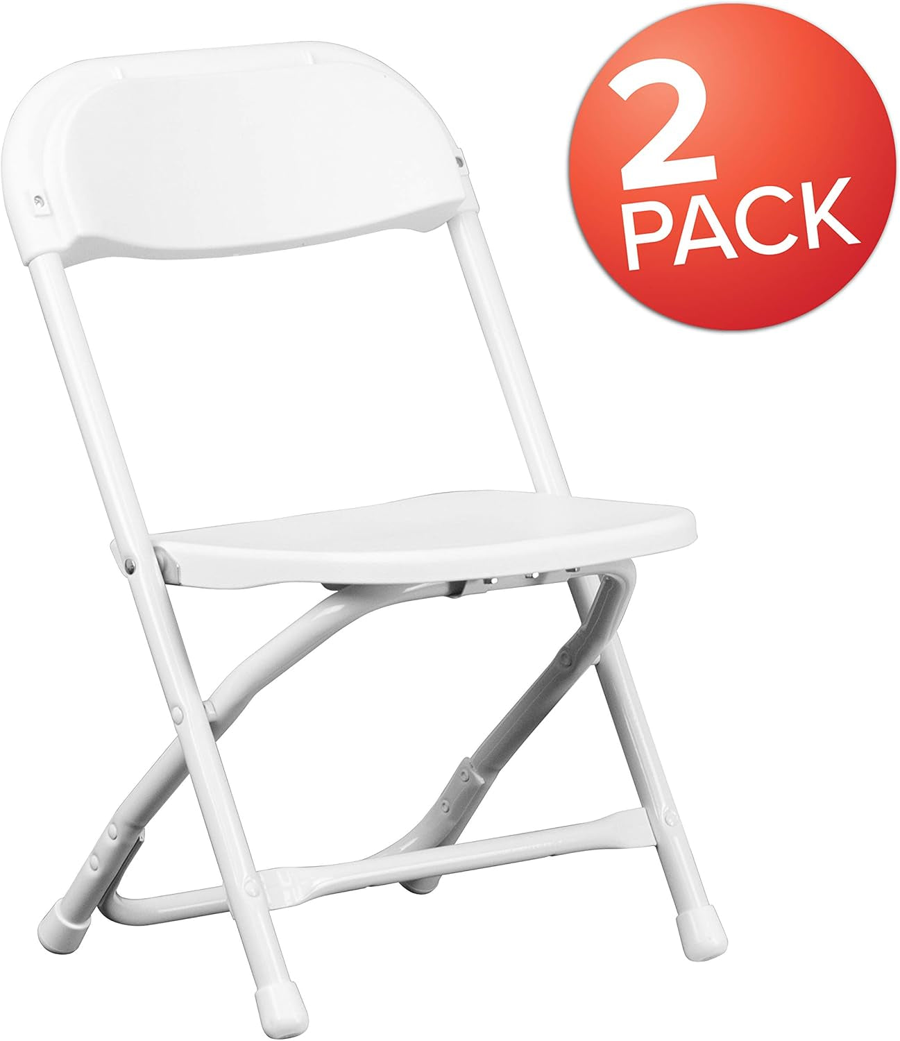 2-Pack Kids Folding Chairs White Plastic