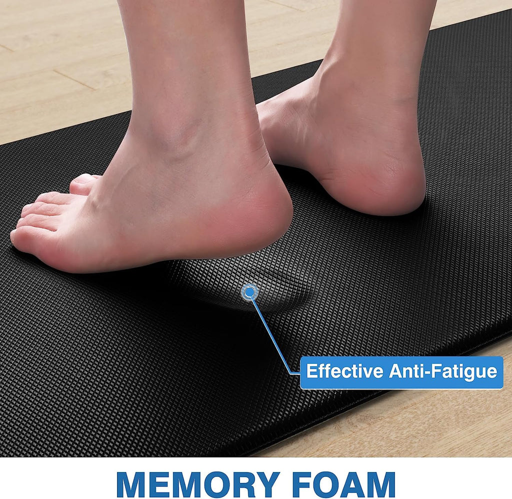2-Piece Anti-Fatigue Kitchen Mat Set – Black