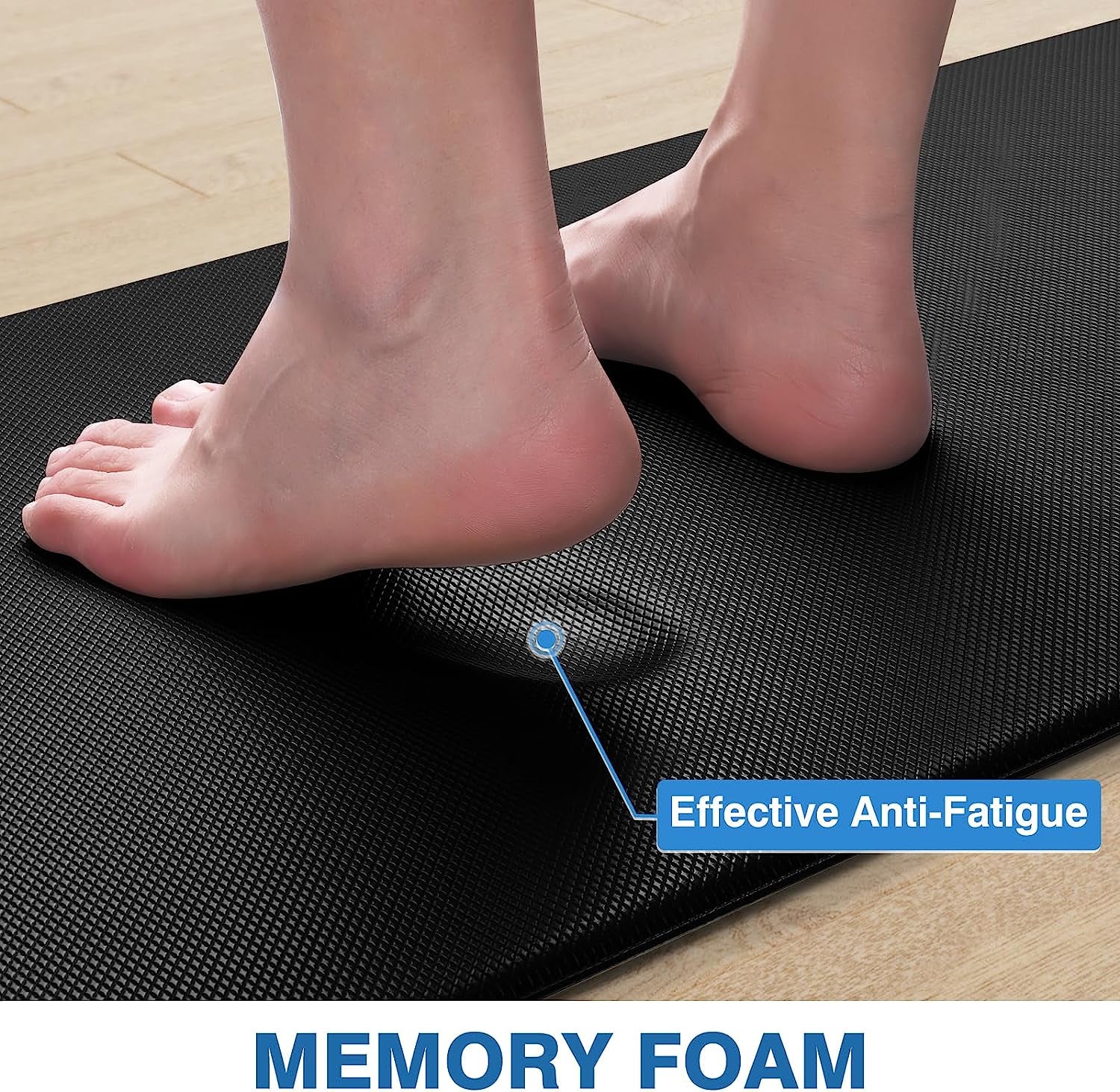 2-Piece Anti-Fatigue Kitchen Mat Set – Black