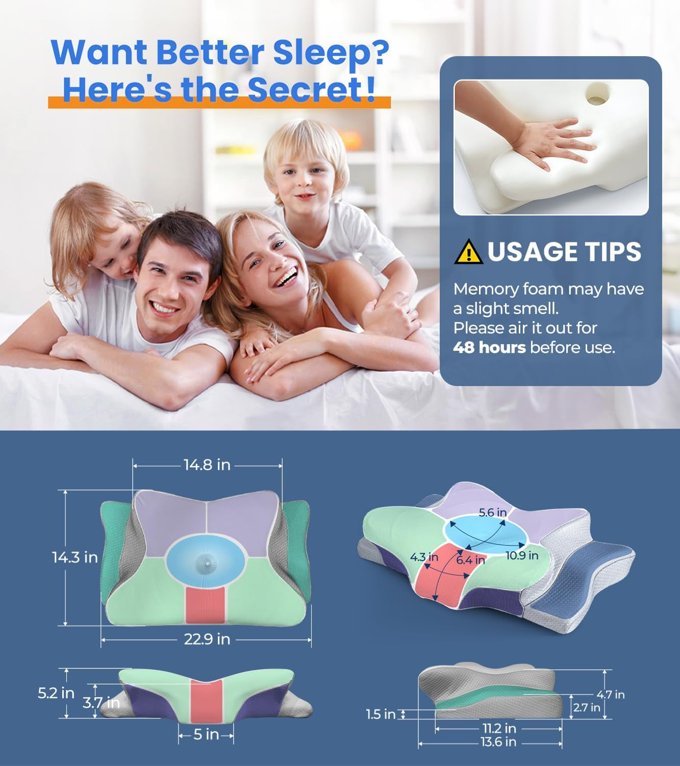 Cervical Memory Foam Pillow – Neck Support