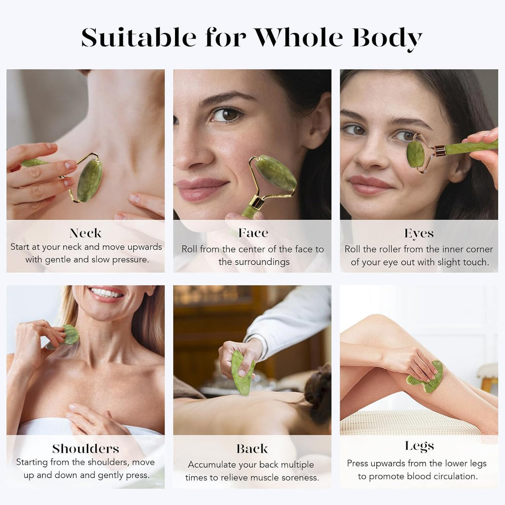 Icyme Jade Roller & Gua Sha Facial Set