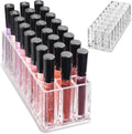 Acrylic Lip Gloss Organizer & Beauty Makeup Holder | 24 Space Organization Container Storage for Tall Lip Gloss / Lipstick Products - Clear