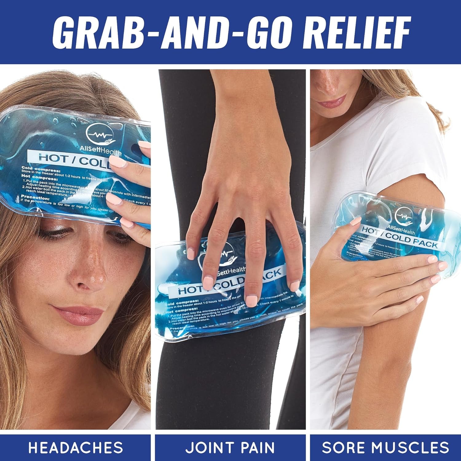 Reusable Hot & Cold Gel Ice Packs Variety Set