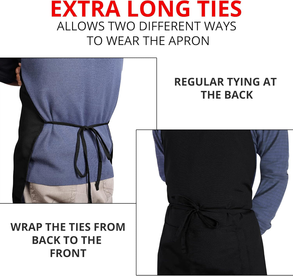 2-Pack Adjustable Bib Aprons with Pockets