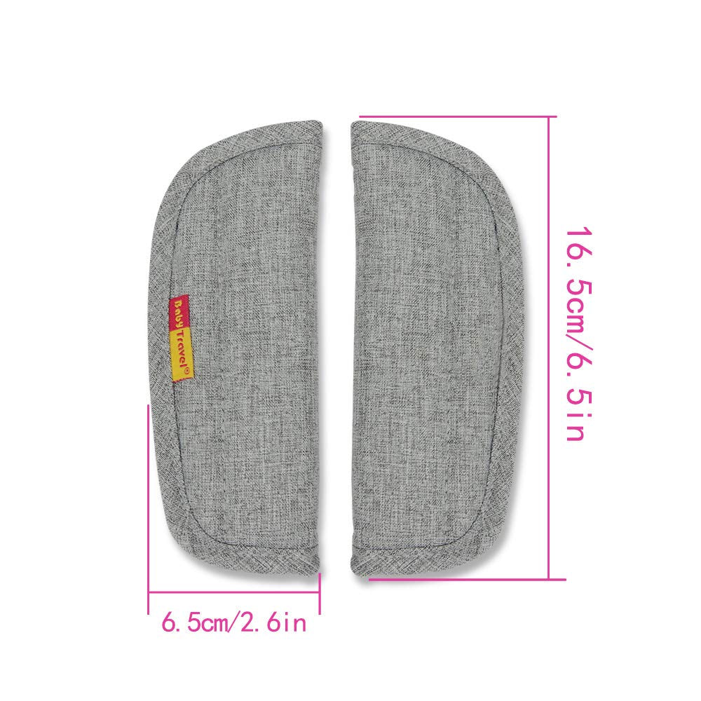 3 Pieces Baby Stroller Car Seat Strap Covers and Crotch Pad Combo Grey, Universal Soft Strap Covers for Newborns Infants Kids Child